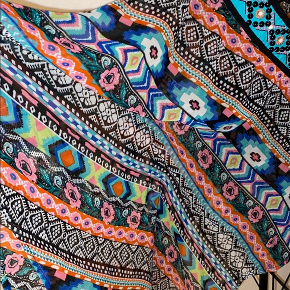 Double D Ranch Turquoise and Black Embellished Top - Picture 6 of 12